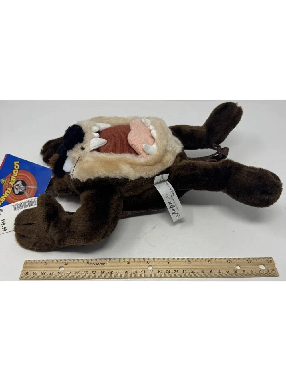 Vintage 1997 Looney Tunes Tasmanian Devil Plush Backpack with Tags
